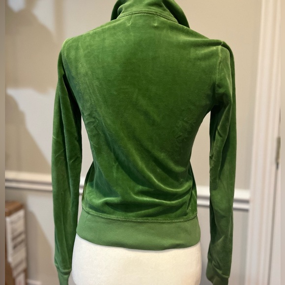 Juicy Couture vintage green velour y2k zip-up sweater - Picture 2 of 7